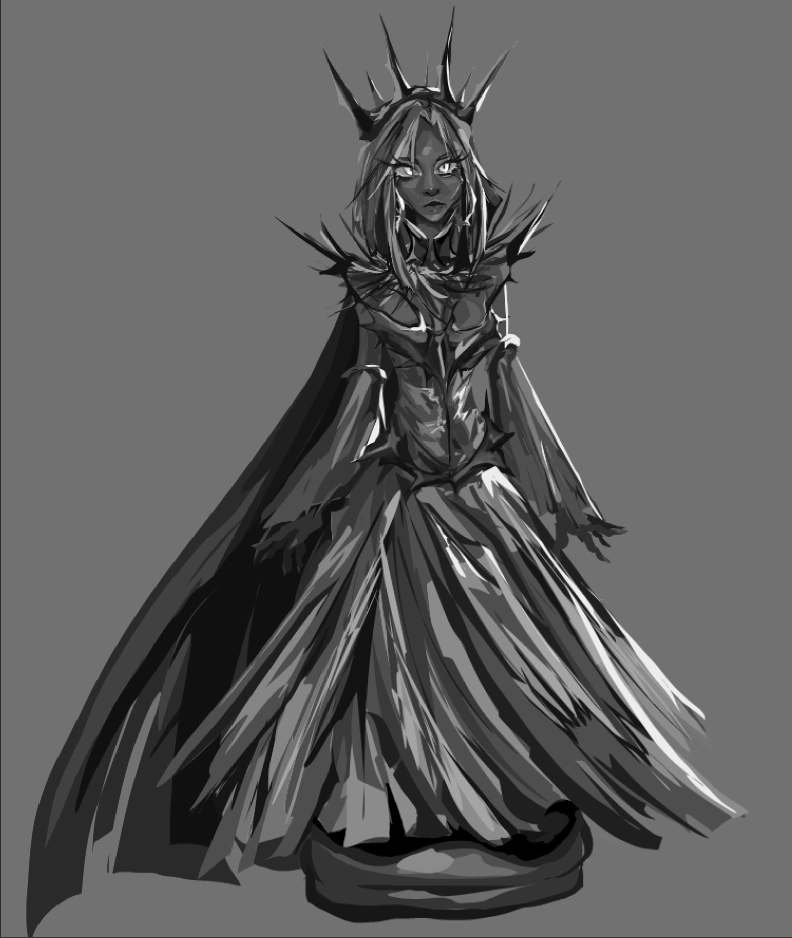 Queen chess-piece character concept